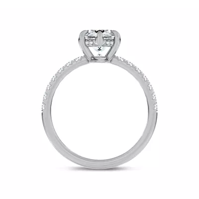 Reflection Pavé Hidden Halo Lab Engagement Ring by Christian Siriano
