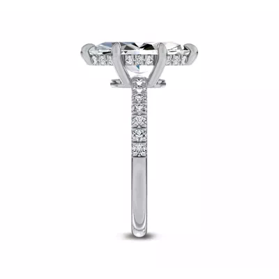 Reflection Pavé Hidden Halo Lab Engagement Ring by Christian Siriano