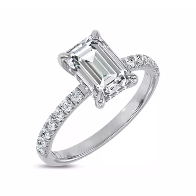 Reflection Pavé Hidden Halo Lab Engagement Ring by Christian Siriano