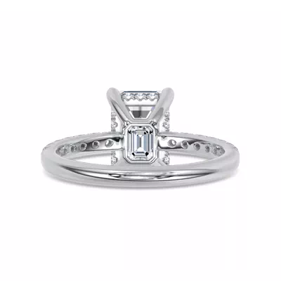 Reflection Pavé Hidden Halo Lab Engagement Ring by Christian Siriano