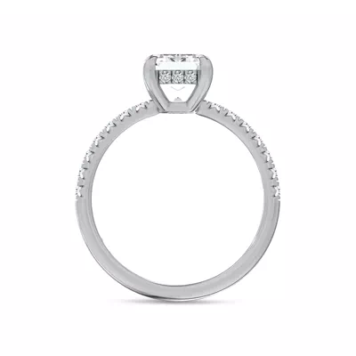 Reflection Pavé Hidden Halo Lab Engagement Ring by Christian Siriano