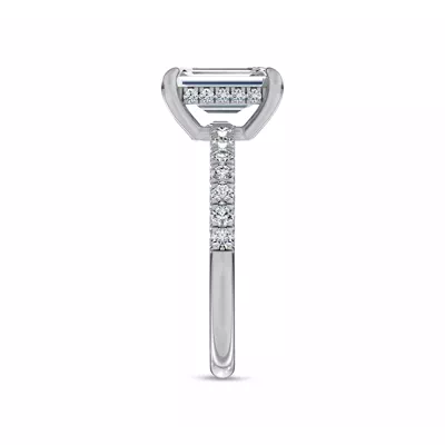 Reflection Pavé Hidden Halo Lab Engagement Ring by Christian Siriano
