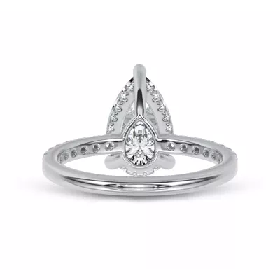 Reflection Pavé Hidden Halo Lab Engagement Ring by Christian Siriano