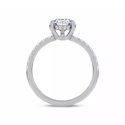 Reflection Pavé Hidden Halo Lab Engagement Ring by Christian Siriano