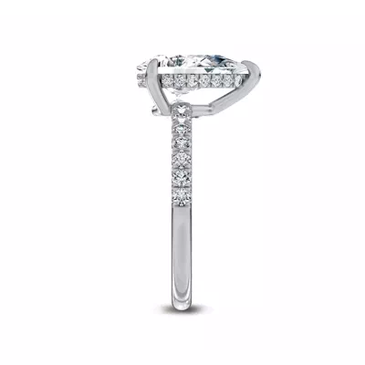 Reflection Pavé Hidden Halo Lab Engagement Ring by Christian Siriano