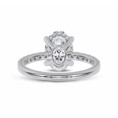 Reflection Pavé Hidden Halo Lab Engagement Ring by Christian Siriano