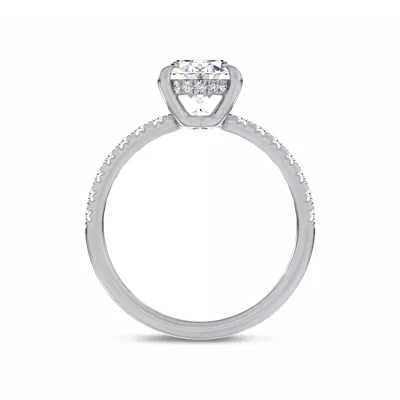 Reflection Pavé Hidden Halo Lab Engagement Ring by Christian Siriano