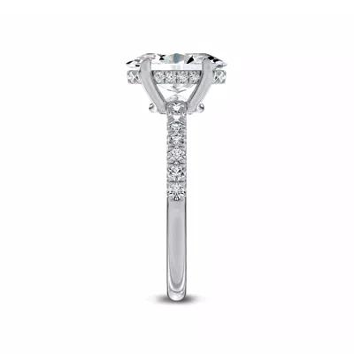 Reflection Pavé Hidden Halo Lab Engagement Ring by Christian Siriano