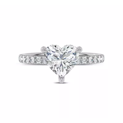 Reflection Pavé Hidden Halo Lab Engagement Ring by Christian Siriano