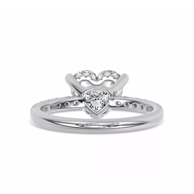 Reflection Pavé Hidden Halo Lab Engagement Ring by Christian Siriano