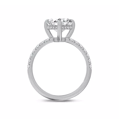 Reflection Pavé Hidden Halo Lab Engagement Ring by Christian Siriano