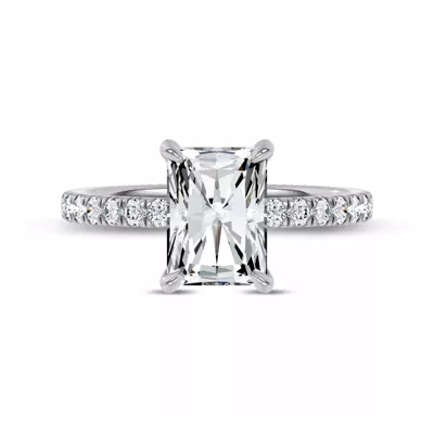 Reflection Pavé Hidden Halo Lab Engagement Ring by Christian Siriano