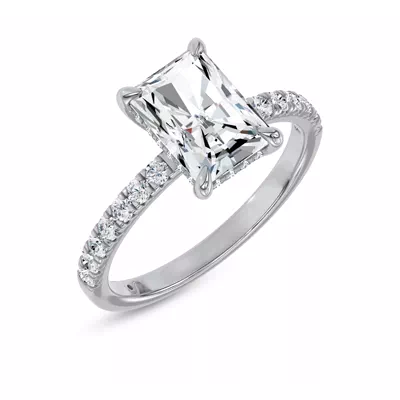 Reflection Pavé Hidden Halo Lab Engagement Ring by Christian Siriano