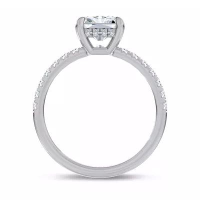 Reflection Pavé Hidden Halo Lab Engagement Ring by Christian Siriano