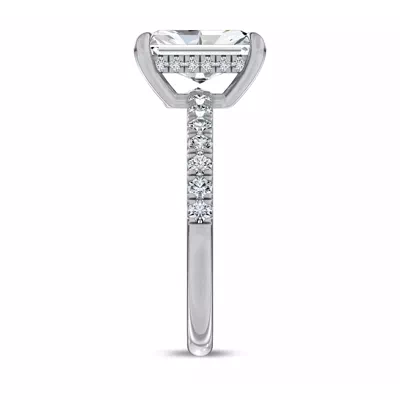 Reflection Pavé Hidden Halo Lab Engagement Ring by Christian Siriano