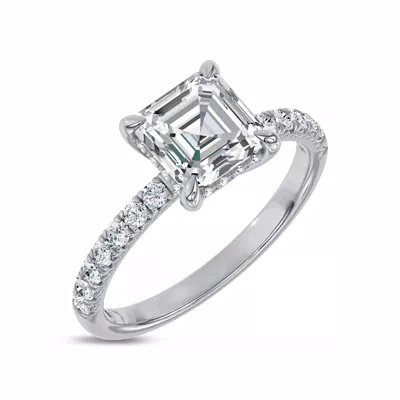 Reflection Pavé Hidden Halo Lab Engagement Ring by Christian Siriano