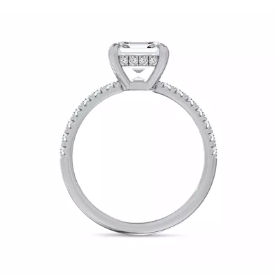 Reflection Pavé Hidden Halo Lab Engagement Ring by Christian Siriano