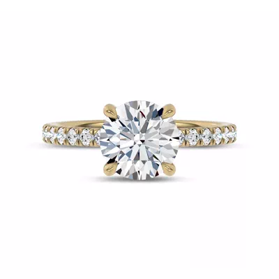 Reflection Pavé Hidden Halo Lab Engagement Ring by Christian Siriano