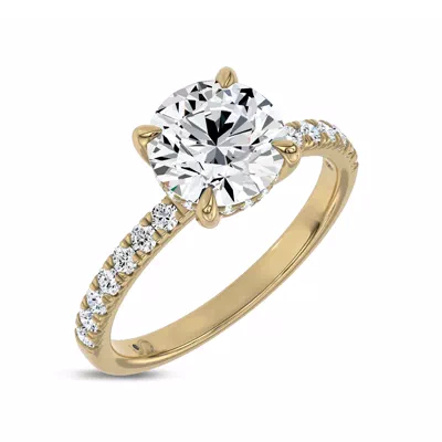 Reflection Pavé Hidden Halo Lab Engagement Ring by Christian Siriano