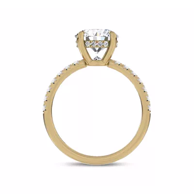 Reflection Pavé Hidden Halo Lab Engagement Ring by Christian Siriano