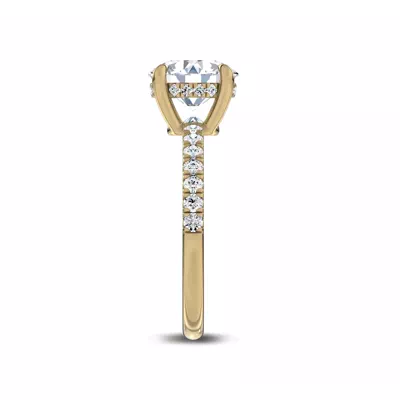 Reflection Pavé Hidden Halo Lab Engagement Ring by Christian Siriano