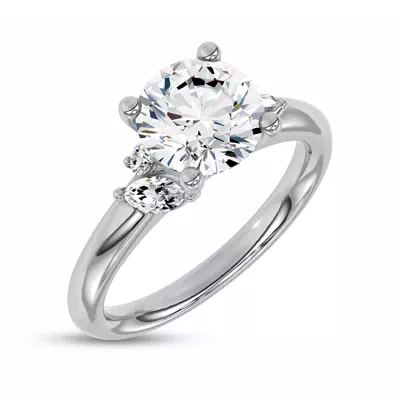 Serenity Marquise And Round Diamond Accent Engagement Ring