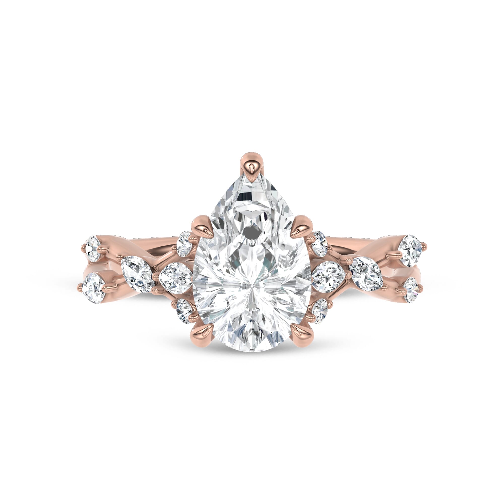 Jardin Valentina Mixed Shape Lab Engagement Ring by Christian Siriano