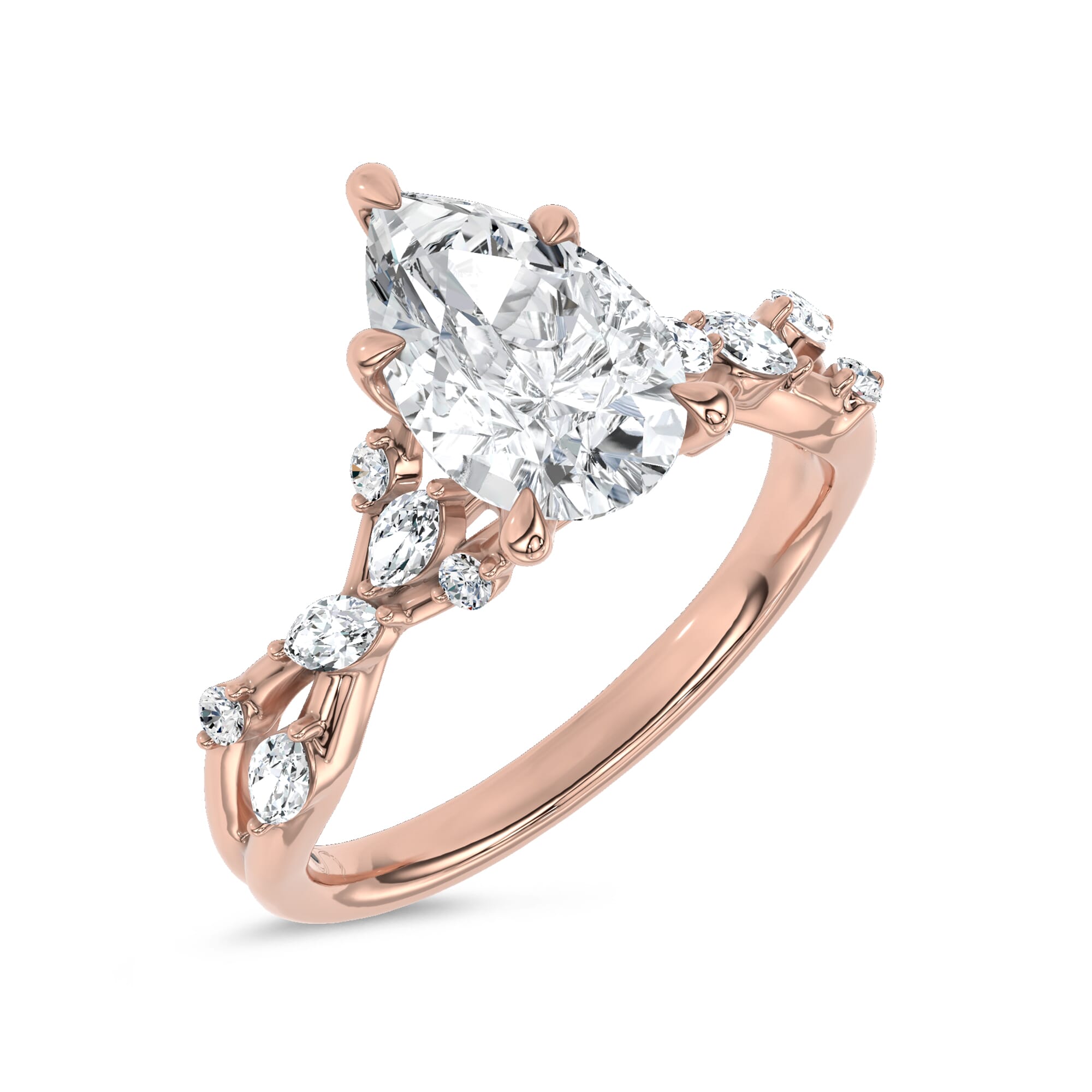 Jardin Valentina Mixed Shape Lab Engagement Ring by Christian Siriano