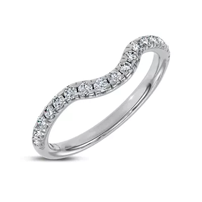 Reflection Curved Pavé Lab Diamond Wedding Band by Christian Siriano