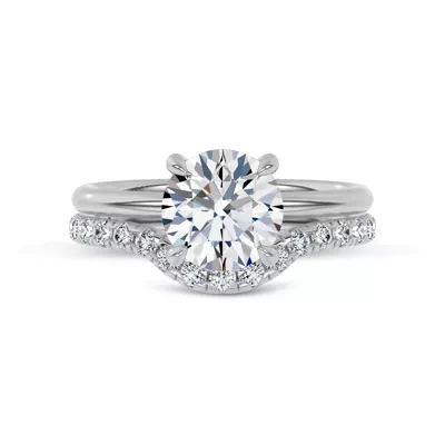 Reflection Curved Pavé Lab Diamond Wedding Band by Christian Siriano
