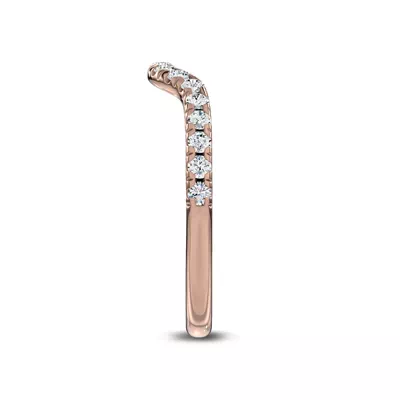 Reflection Curved Pavé Lab Diamond Wedding Band by Christian Siriano