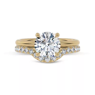 Reflection Curved Pavé Lab Diamond Wedding Band by Christian Siriano