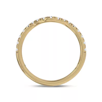 Reflection Curved Pavé Lab Diamond Wedding Band by Christian Siriano