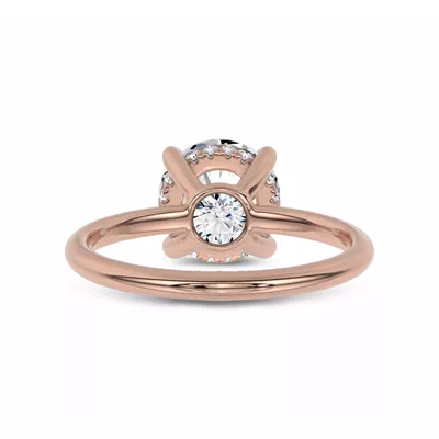 Reflection Hidden Halo Solitaire Lab Engagement Ring by Christian Siriano