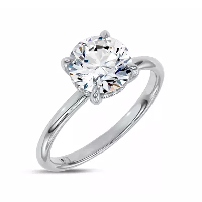 Reflection Hidden Halo Solitaire Lab Engagement Ring by Christian Siriano