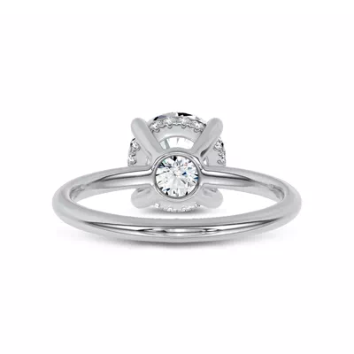 Reflection Hidden Halo Solitaire Lab Engagement Ring by Christian Siriano