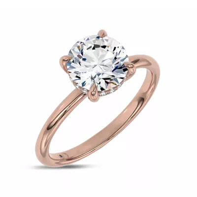 Reflection Hidden Halo Solitaire Lab Engagement Ring by Christian Siriano