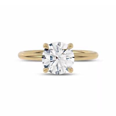 Reflection Hidden Halo Solitaire Lab Engagement Ring by Christian Siriano