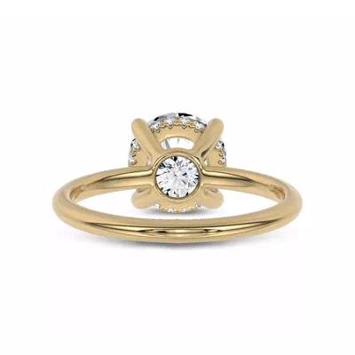 Reflection Hidden Halo Solitaire Lab Engagement Ring by Christian Siriano