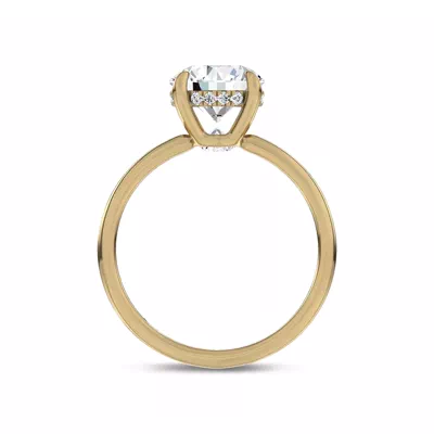 Reflection Hidden Halo Solitaire Lab Engagement Ring by Christian Siriano