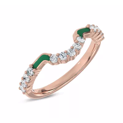 Colvivre Green Ceramic Contoured Pavé Lab Band by Christian Siriano