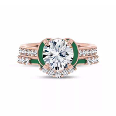 Colvivre Green Ceramic Contoured Pavé Lab Band by Christian Siriano