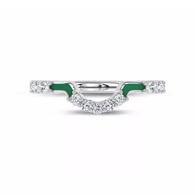 Colvivre Green Ceramic Contoured Pavé Lab Band by Christian Siriano