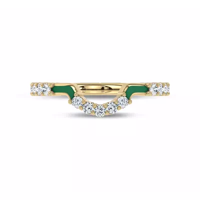 Colvivre Green Ceramic Contoured Pavé Band by Christian Siriano