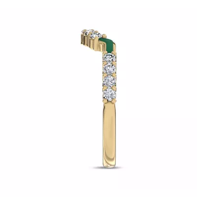 Colvivre Green Ceramic Contoured Pavé Band by Christian Siriano