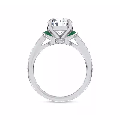 Colvivre Green Ceramic Winged Halo Engagement Ring by Christian Siriano