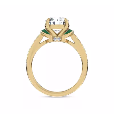 Colvivre Green Ceramic Winged Halo Engagement Ring by Christian Siriano