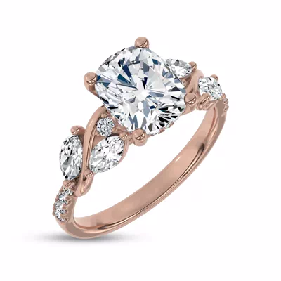 Hayden Curved Vine Hidden Halo Lab Engagement Ring