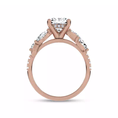 Hayden Curved Vine Hidden Halo Lab Engagement Ring