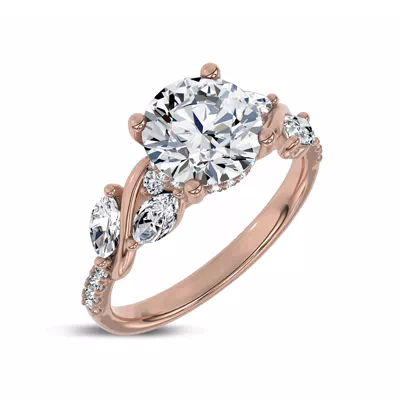 Hayden Curved Vine Hidden Halo Lab Engagement Ring
